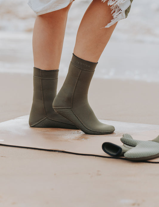 Grønn: Neoprensokker - perfekt til isbading, 5 mm tykke